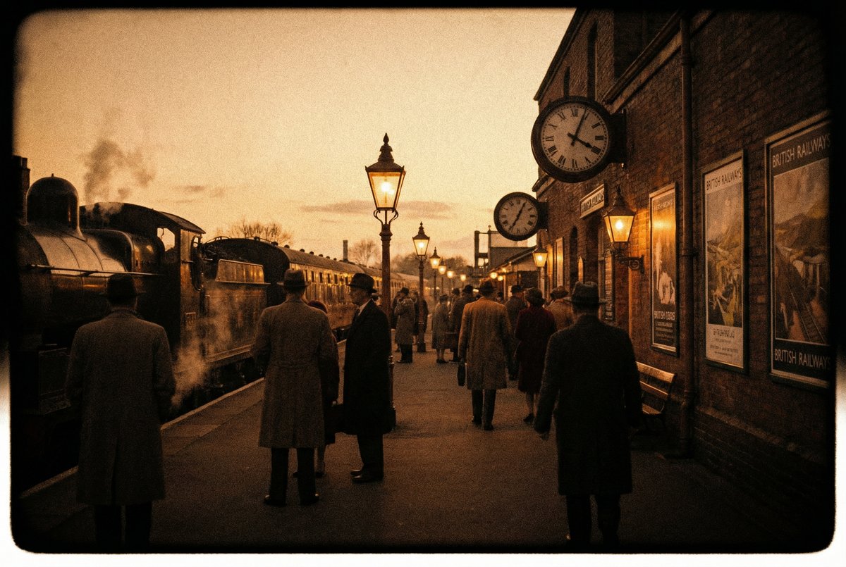 17c复古火车站摄影视频 - 黄昏胶片影像故事